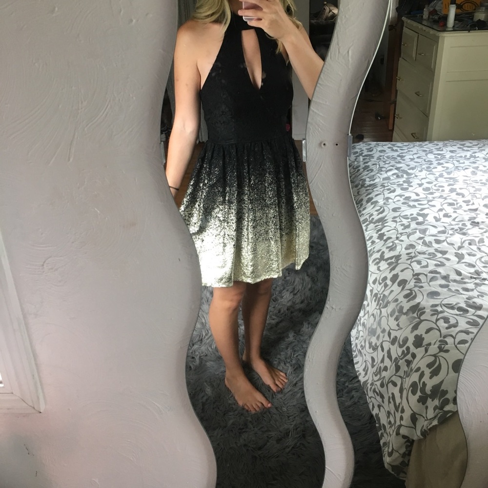 Black and Gold Homecoming Dress